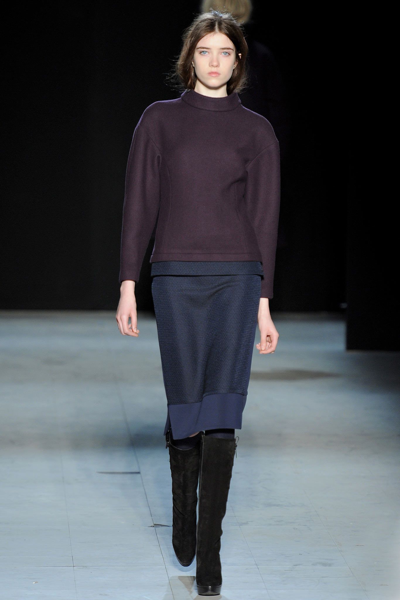 high-neck knit sweater