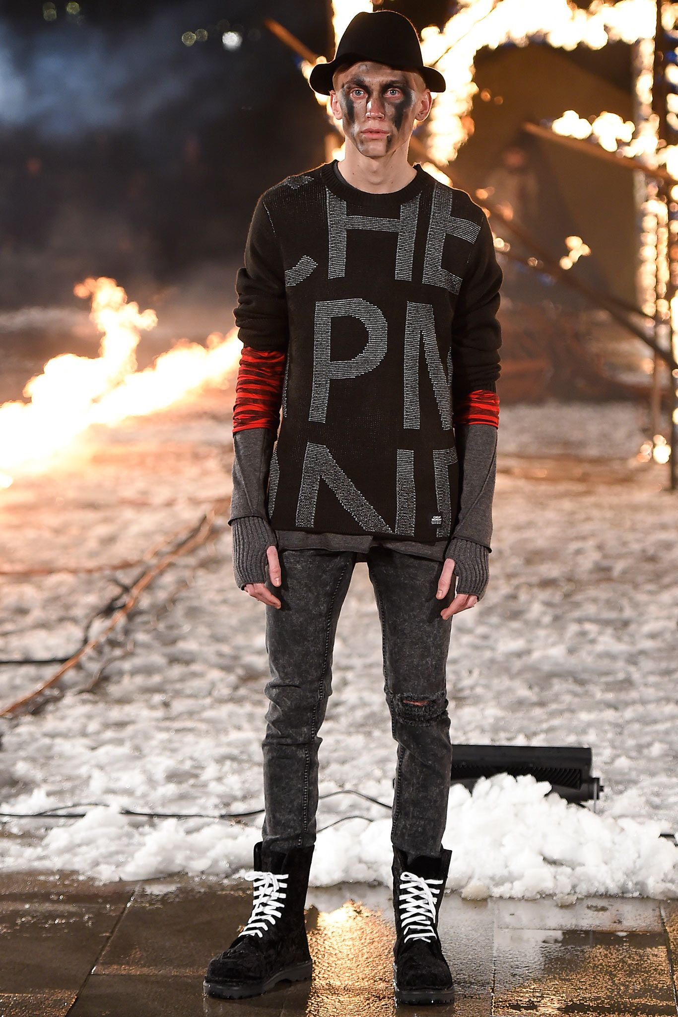 oversized letter graphic knit sweater