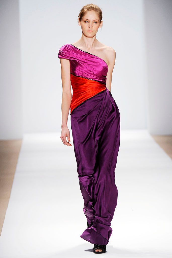color-blocked one-shoulder satin jumpsuit