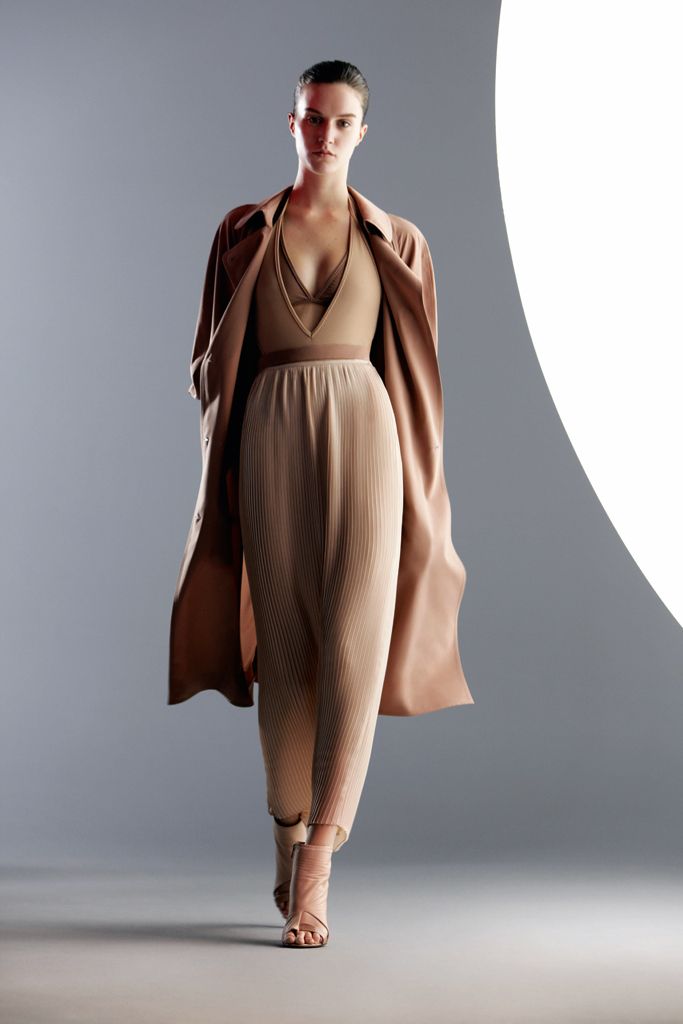 plunging pleated halter jumpsuit