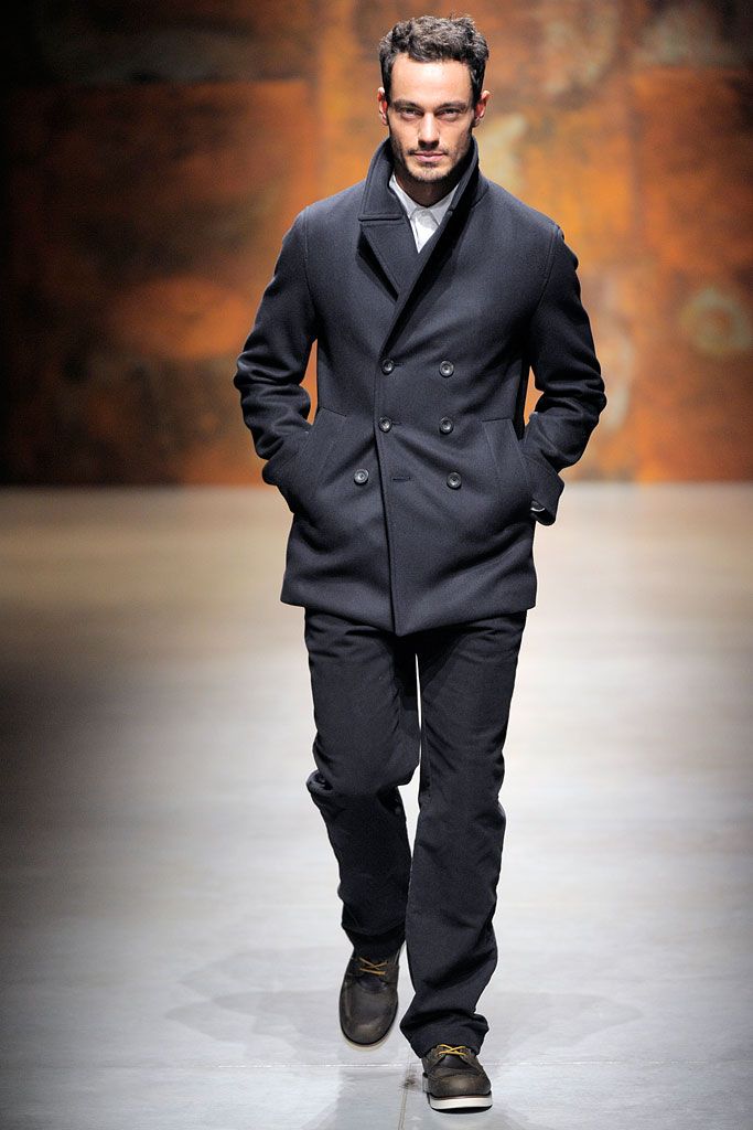 double-breasted pea coat