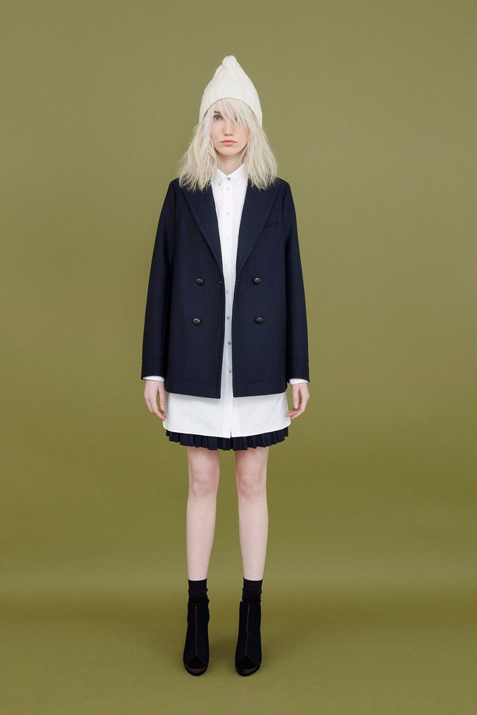 oversized double-breasted navy blazer