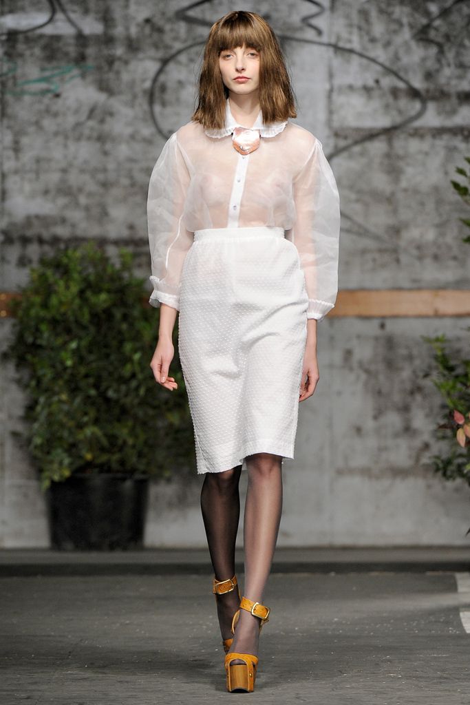 sheer organza blouse with peter pan collar