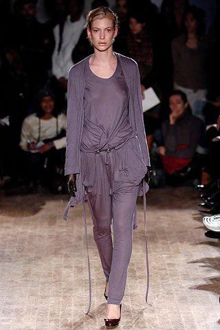 draped jersey cardigan and drawstring pants