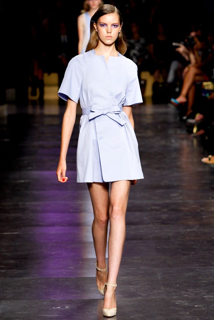powder blue blazer dress