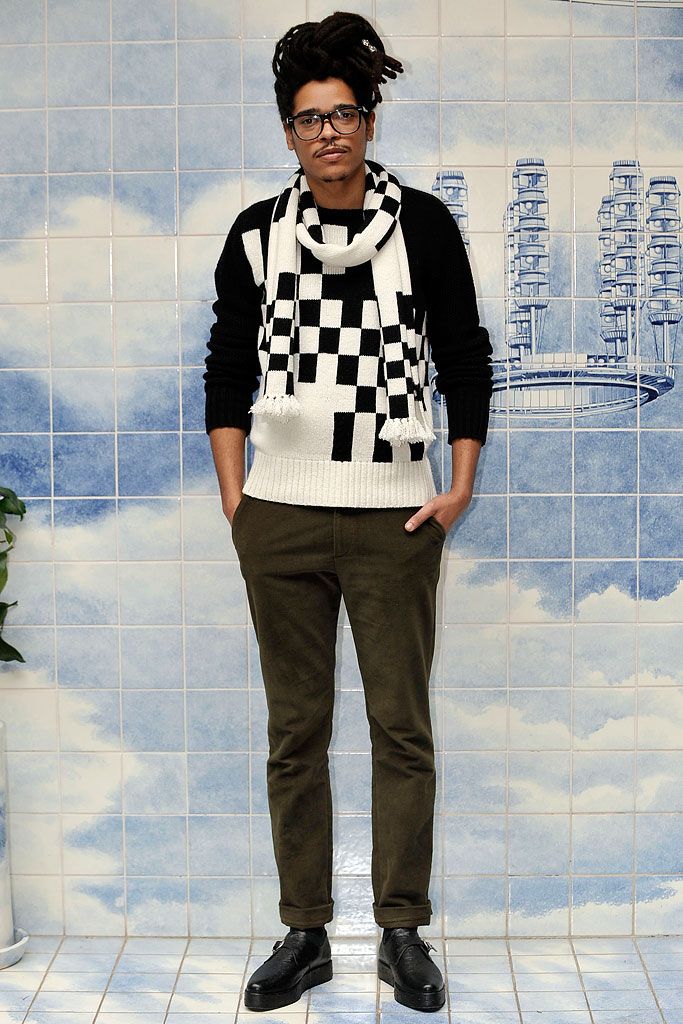 black and white checkerboard sweater