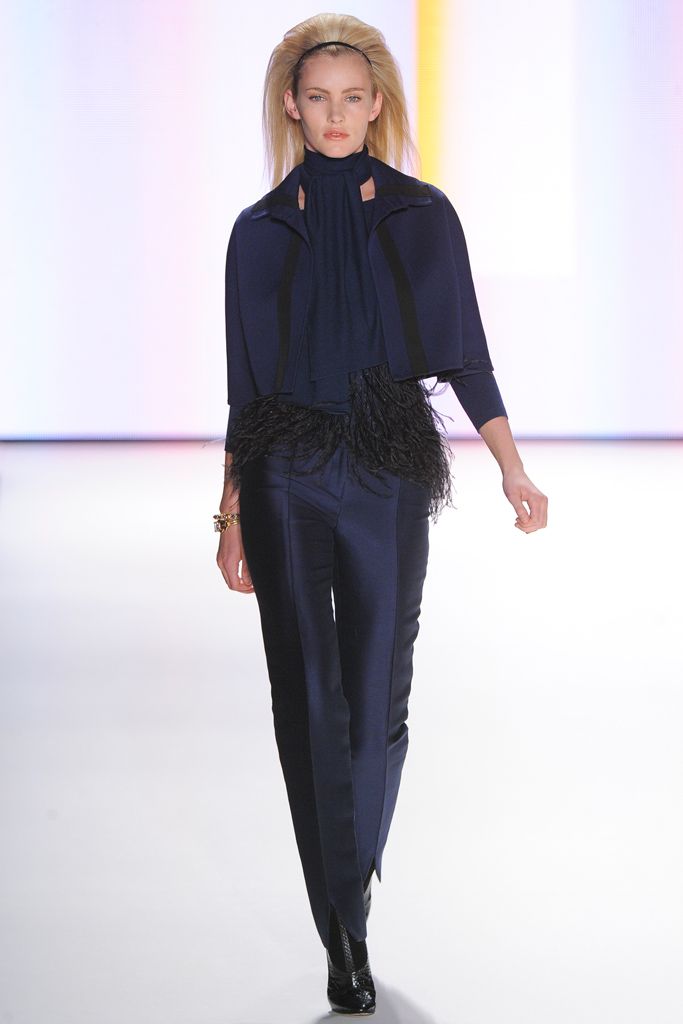 blue unknown high-neck long-sleeve knotted blouse