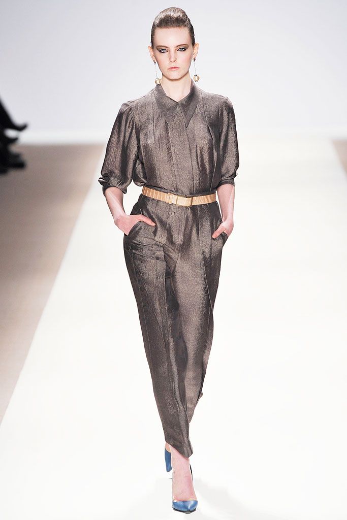 gray satin belted jumpsuit