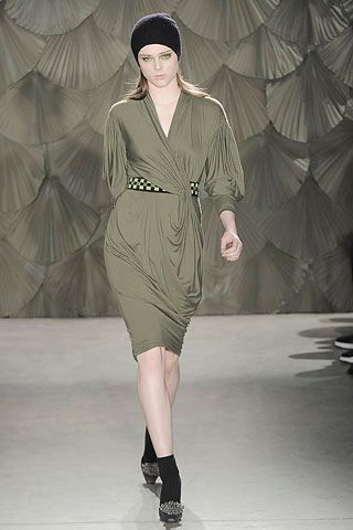 olive draped wrap dress