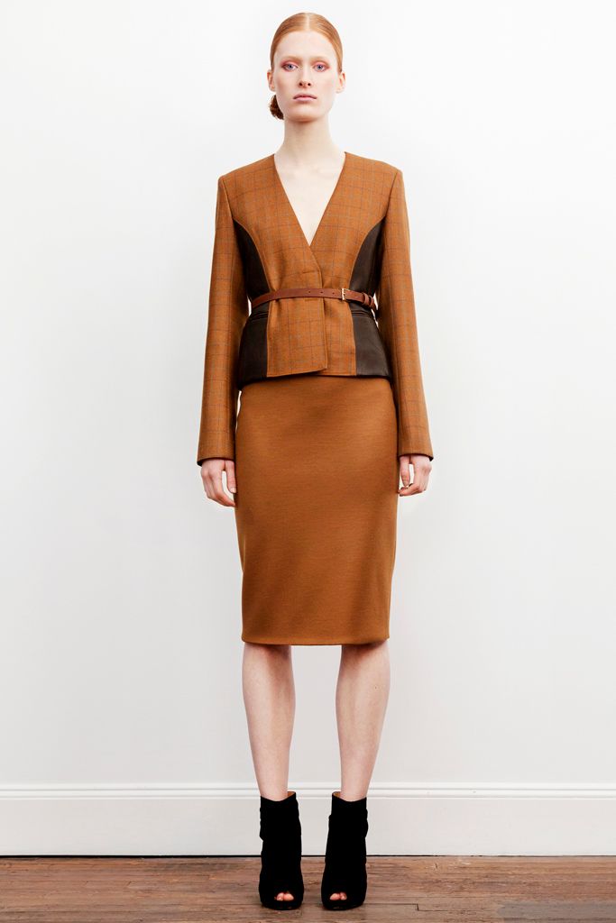 checked peplum belted blazer