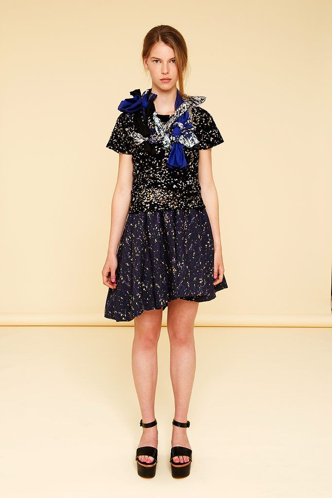 printed drop-waist mini dress