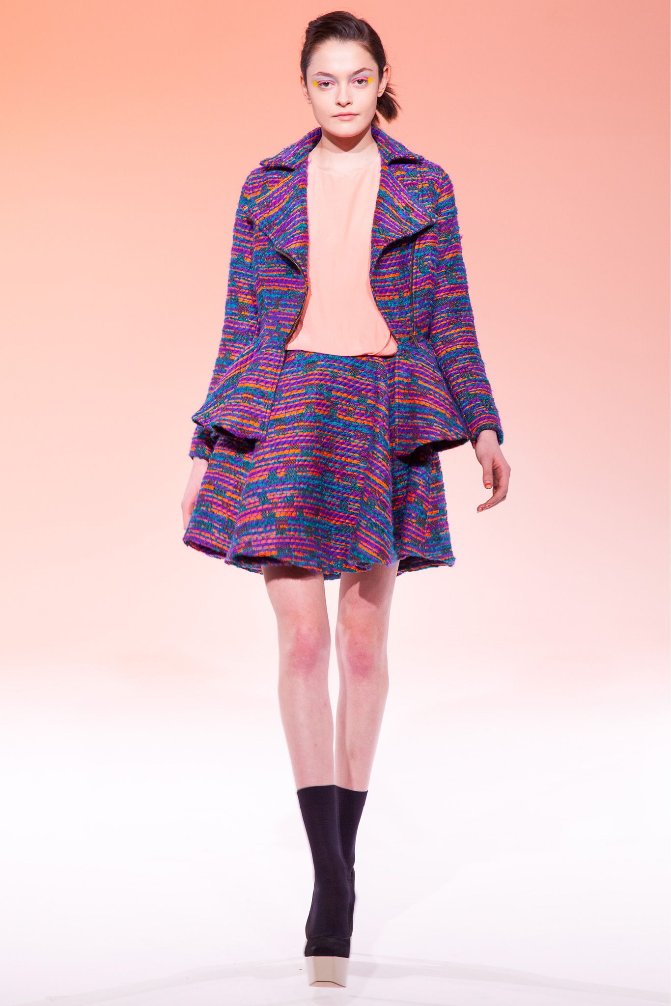 multicolor tweed peplum jacket