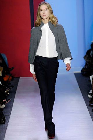 cropped cape-like gray jacket