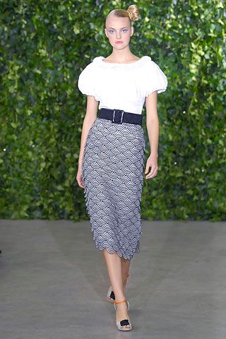 blue unknown printed pencil midi skirt