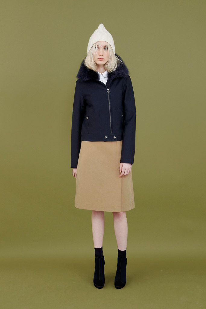 fur collar cropped jacket