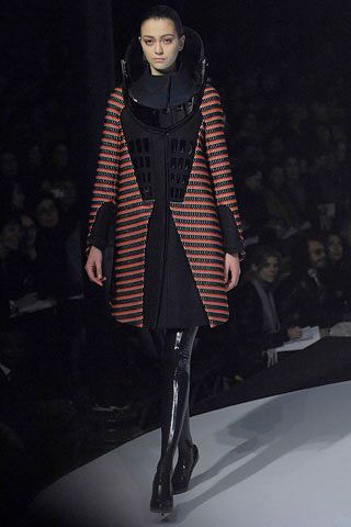 orange knit long-sleeve open-front structured striped textured coat