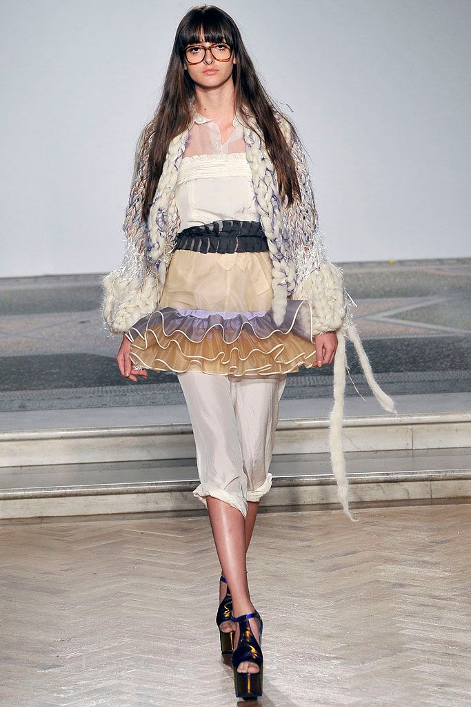 ruffled organza mini skirt