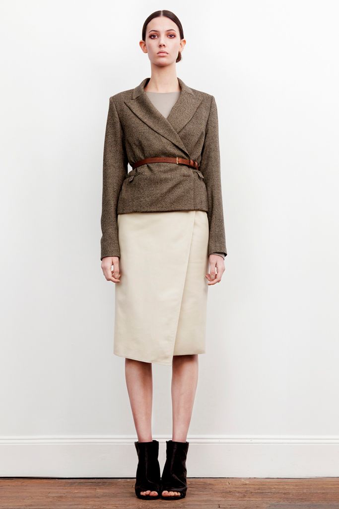 brown belted wrap blazer