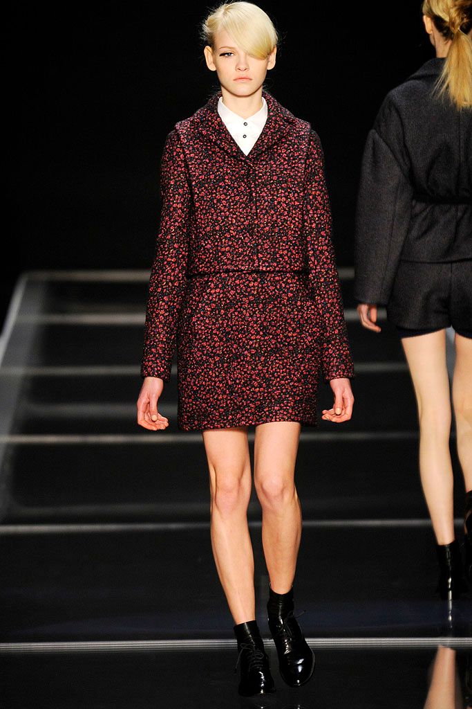 black and pink floral skirt suit