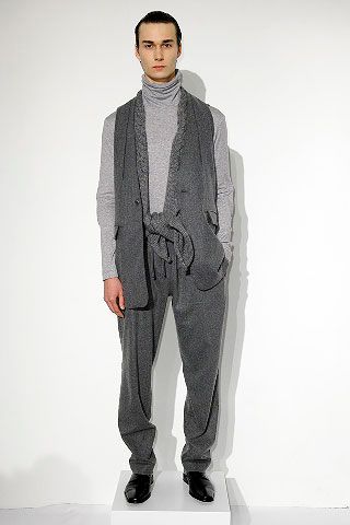 gray knit draped vest