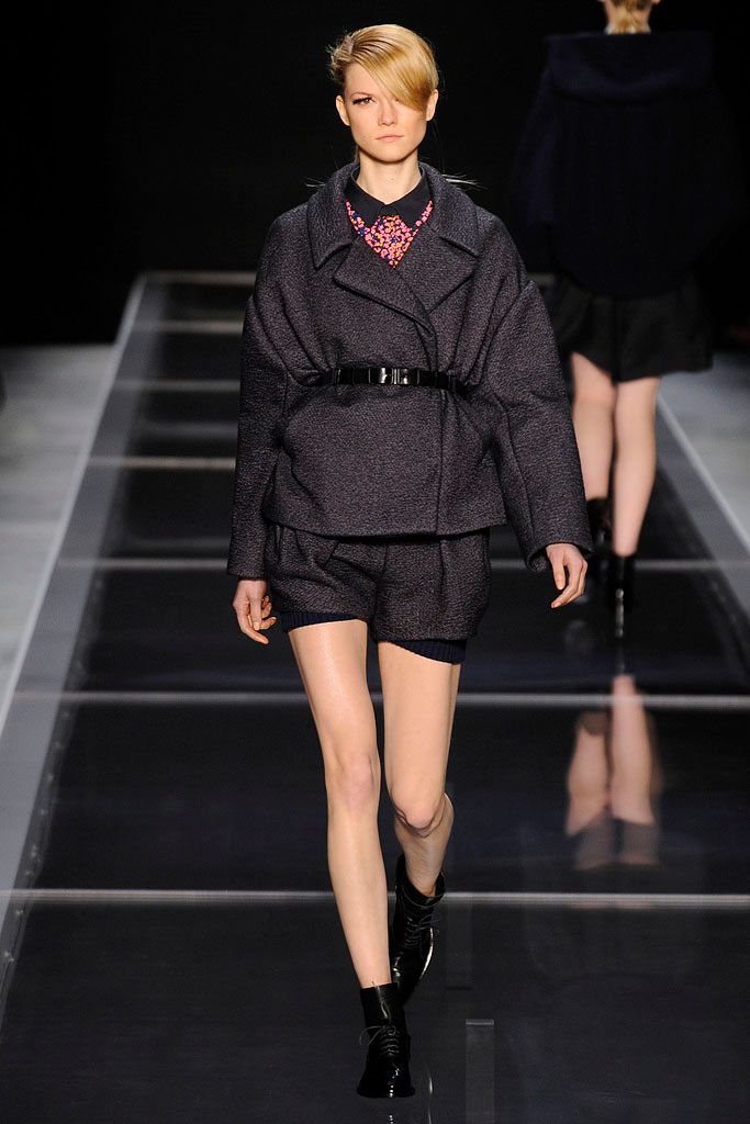 belted textured wool jacket