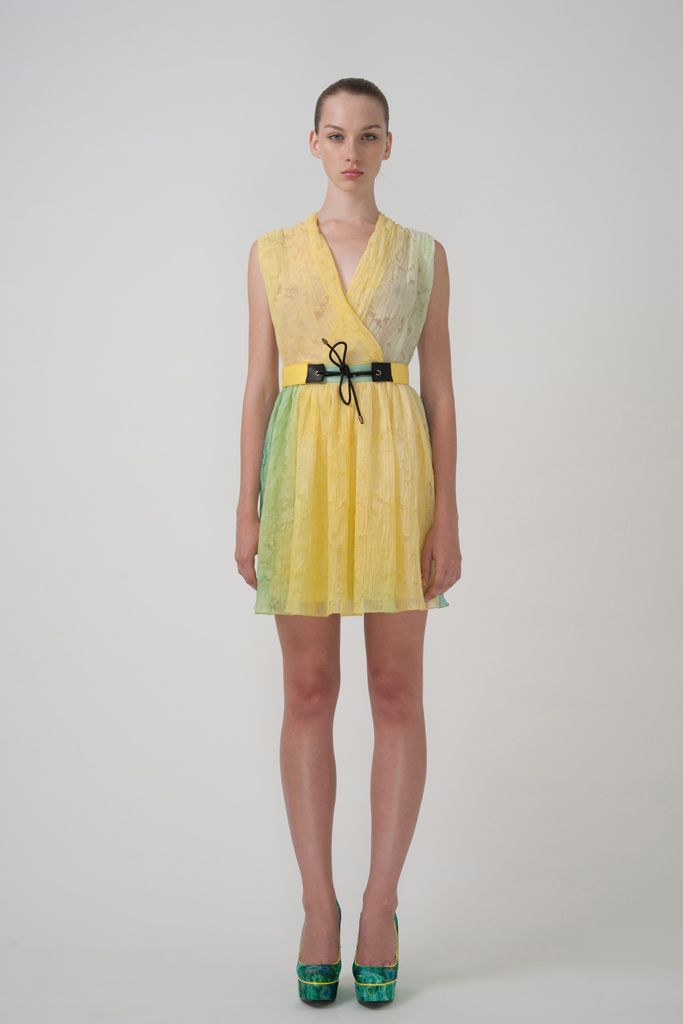 pastel wrap mini dress