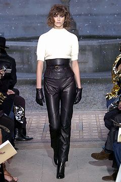high-waisted leather pants