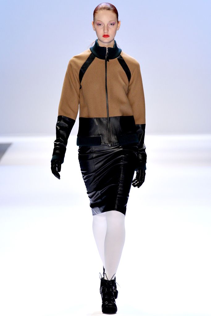 color-block moto knit jacket