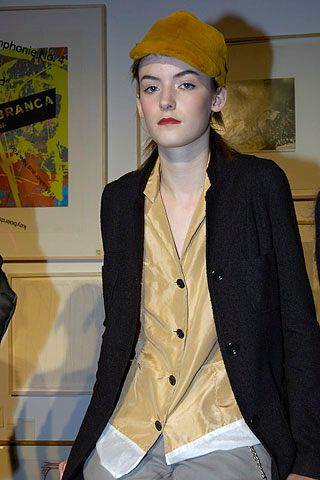 beige satin button-front shirt