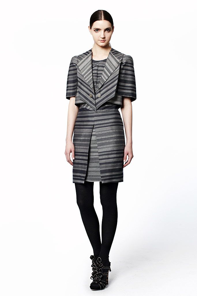 striped cropped structured jacket