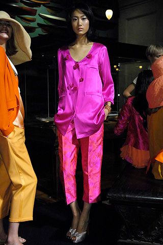 hot pink satin tunic shirt