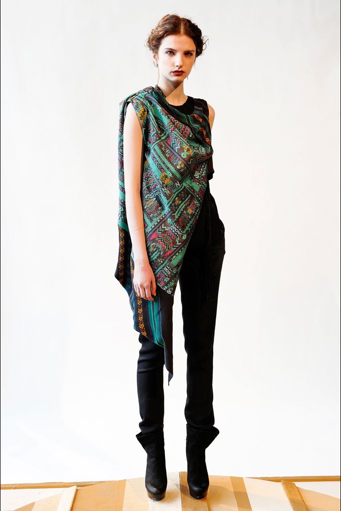 printed draped scarf top