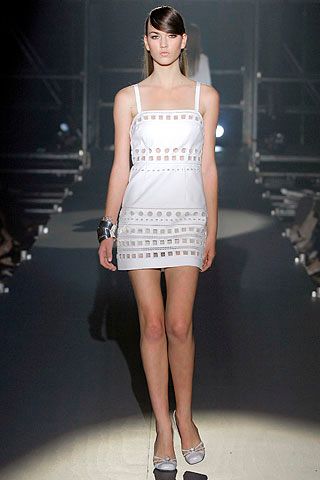 white grommet-trim mini dress