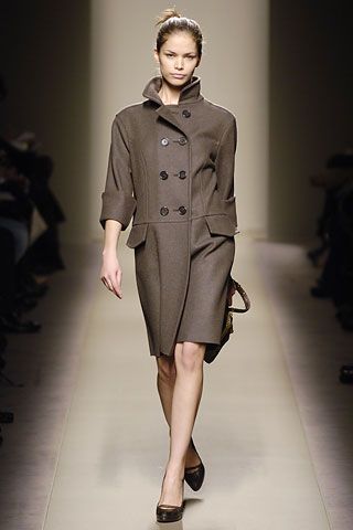 brown double-breasted wool coat