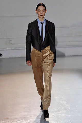 cropped tuxedo jacket with tie