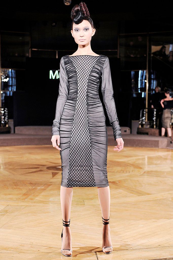 illusion mesh ruched midi dress