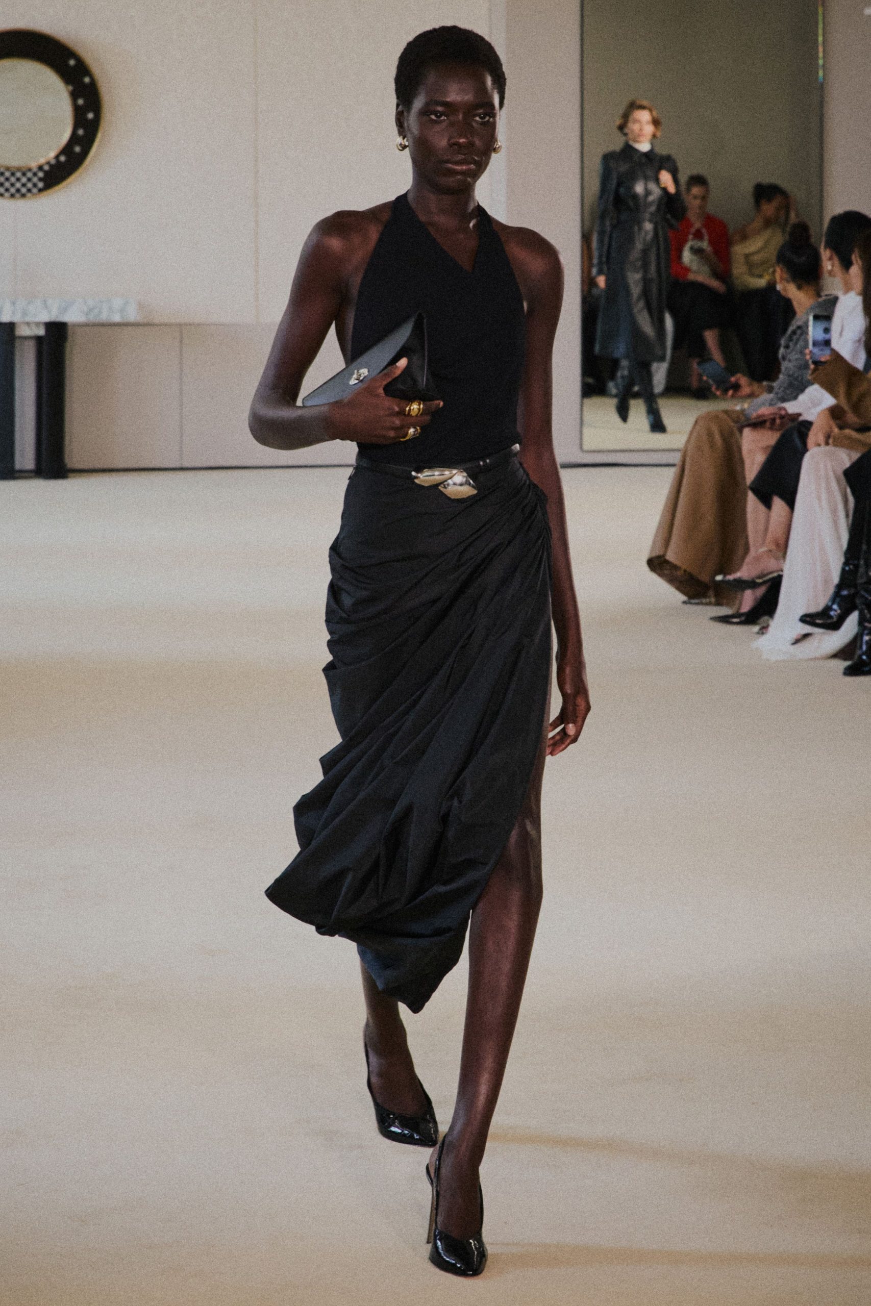 black halter top and skirt