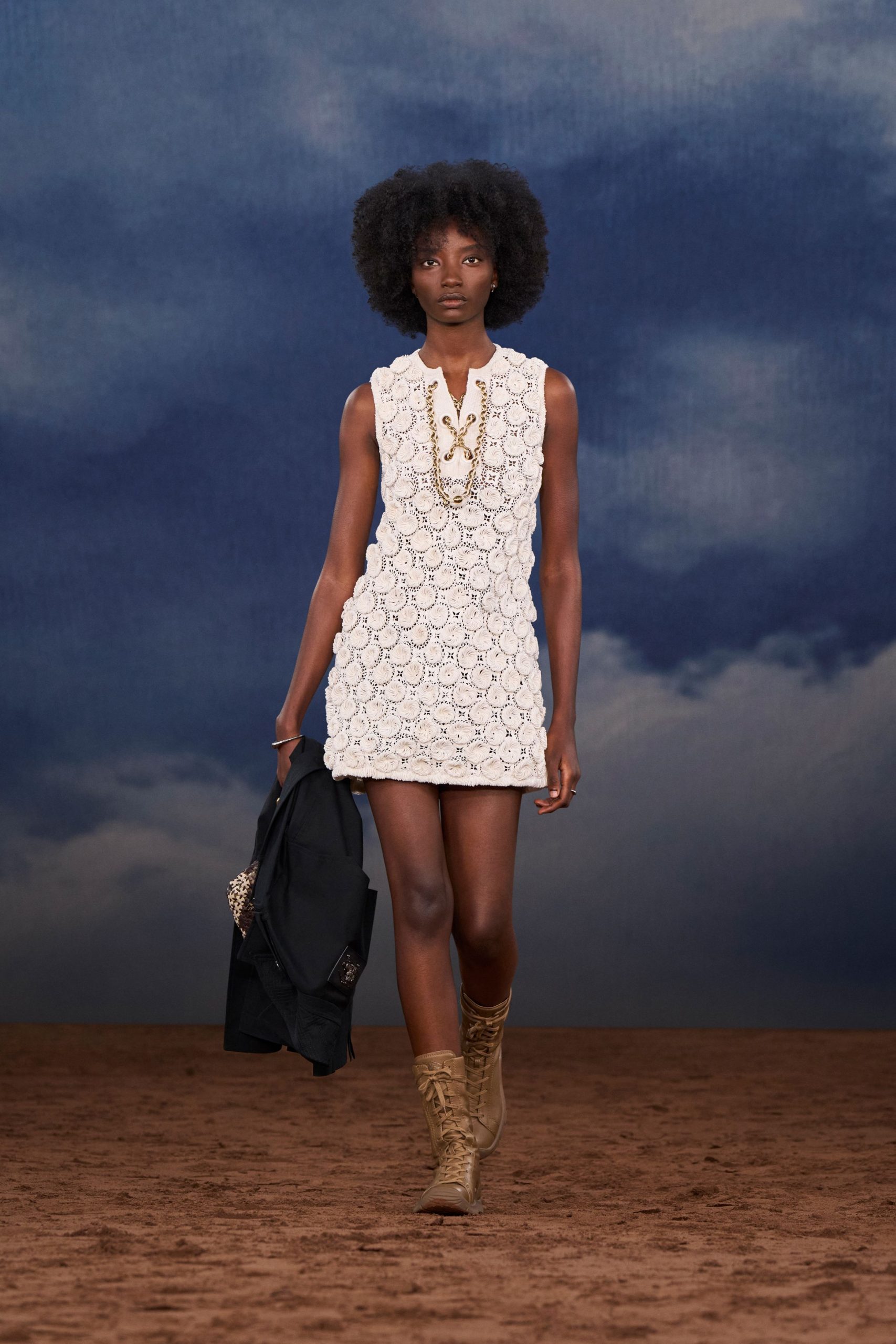 white cotton sleeveless collared fitted embroidered mini dress
