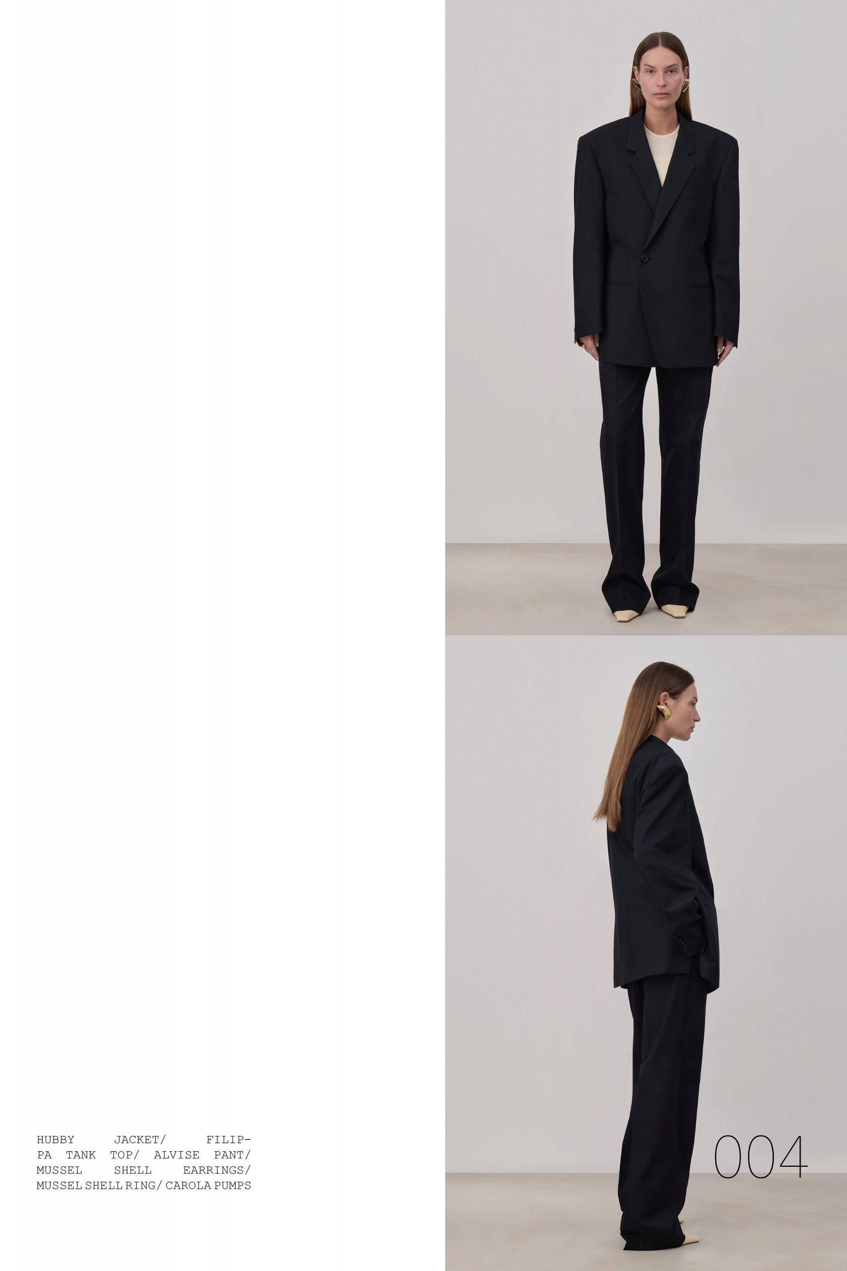 black wool long-sleeve collared oversized buttoned jacket