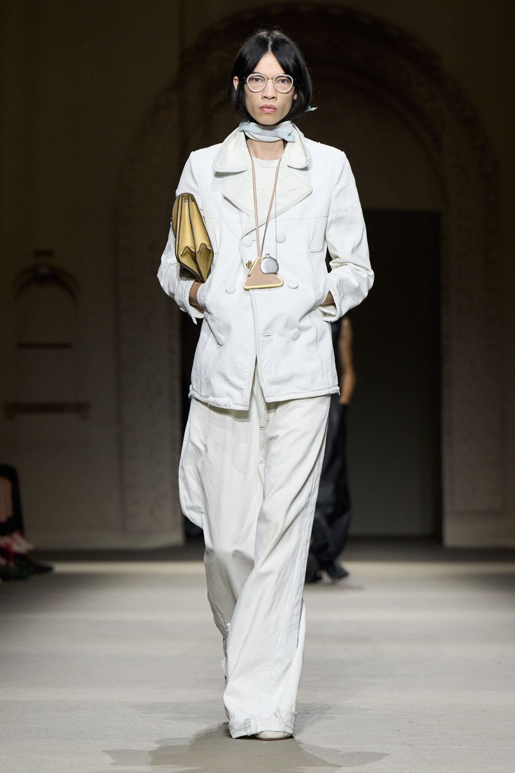 white relaxed jacket and pants