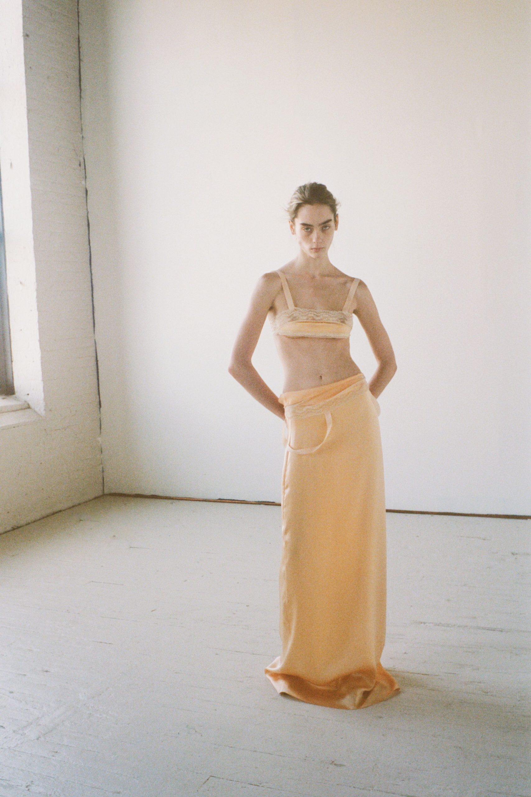 beige silk sleeveless fitted embroidered crop-top