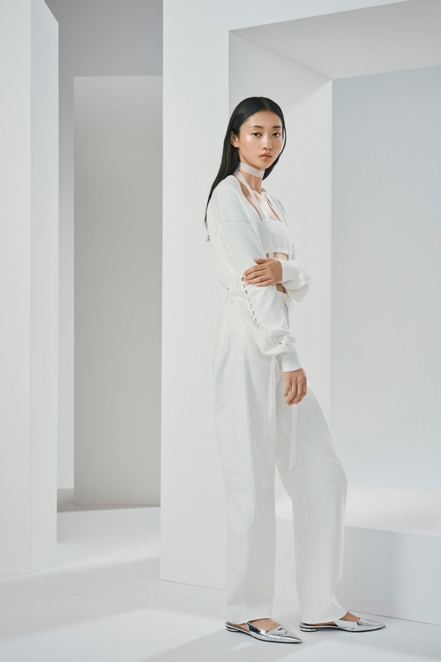 white relaxed shirt and pants