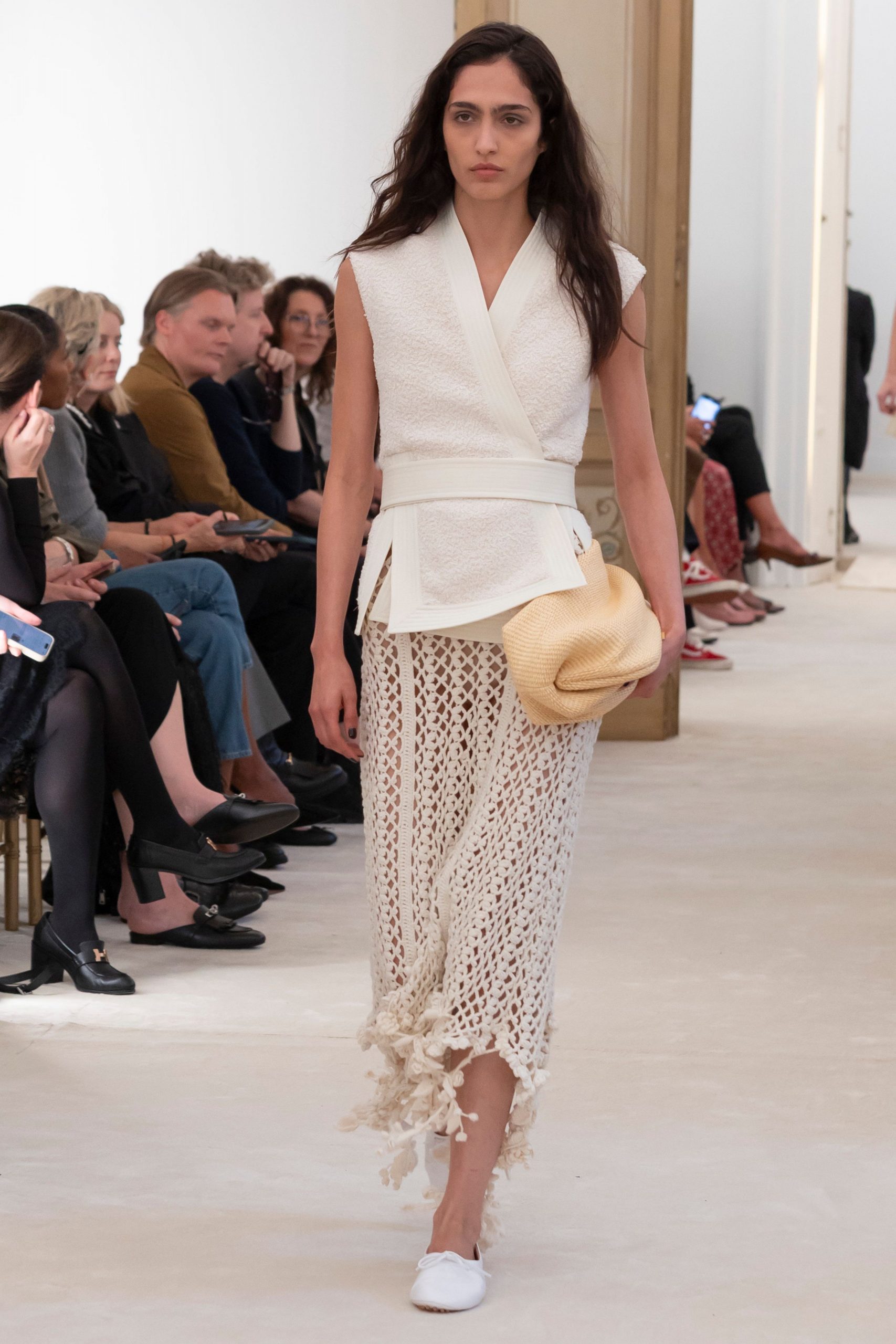 white cotton top and skirt