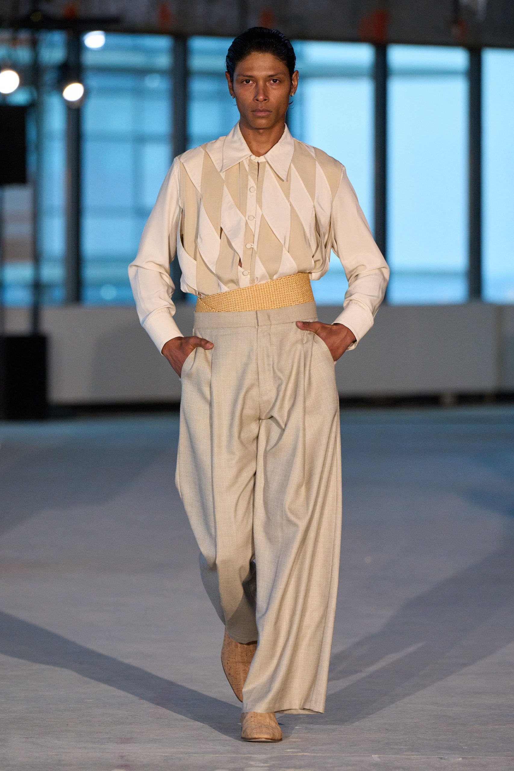 beige relaxed shirt and pants