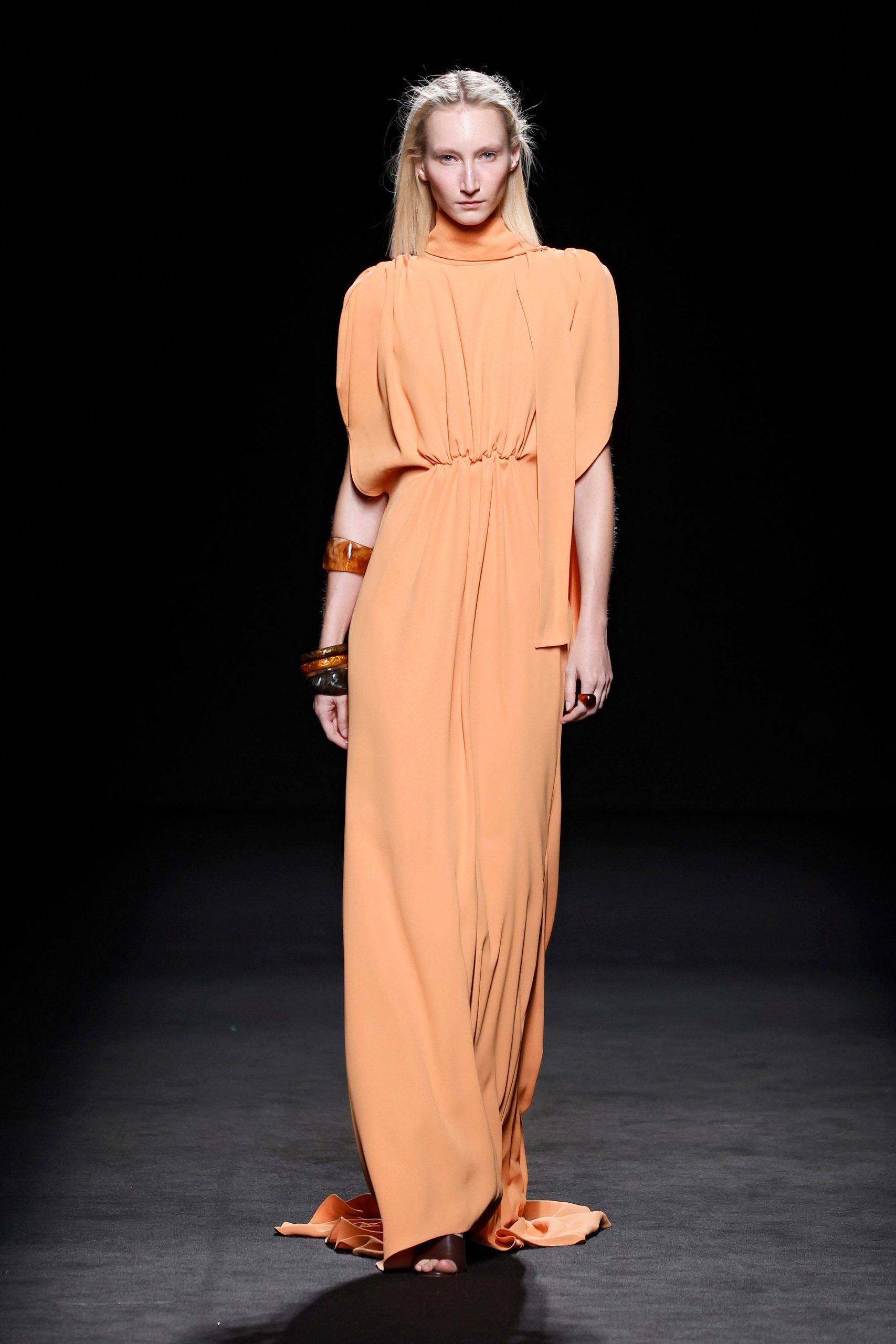 orange silk relaxed gown