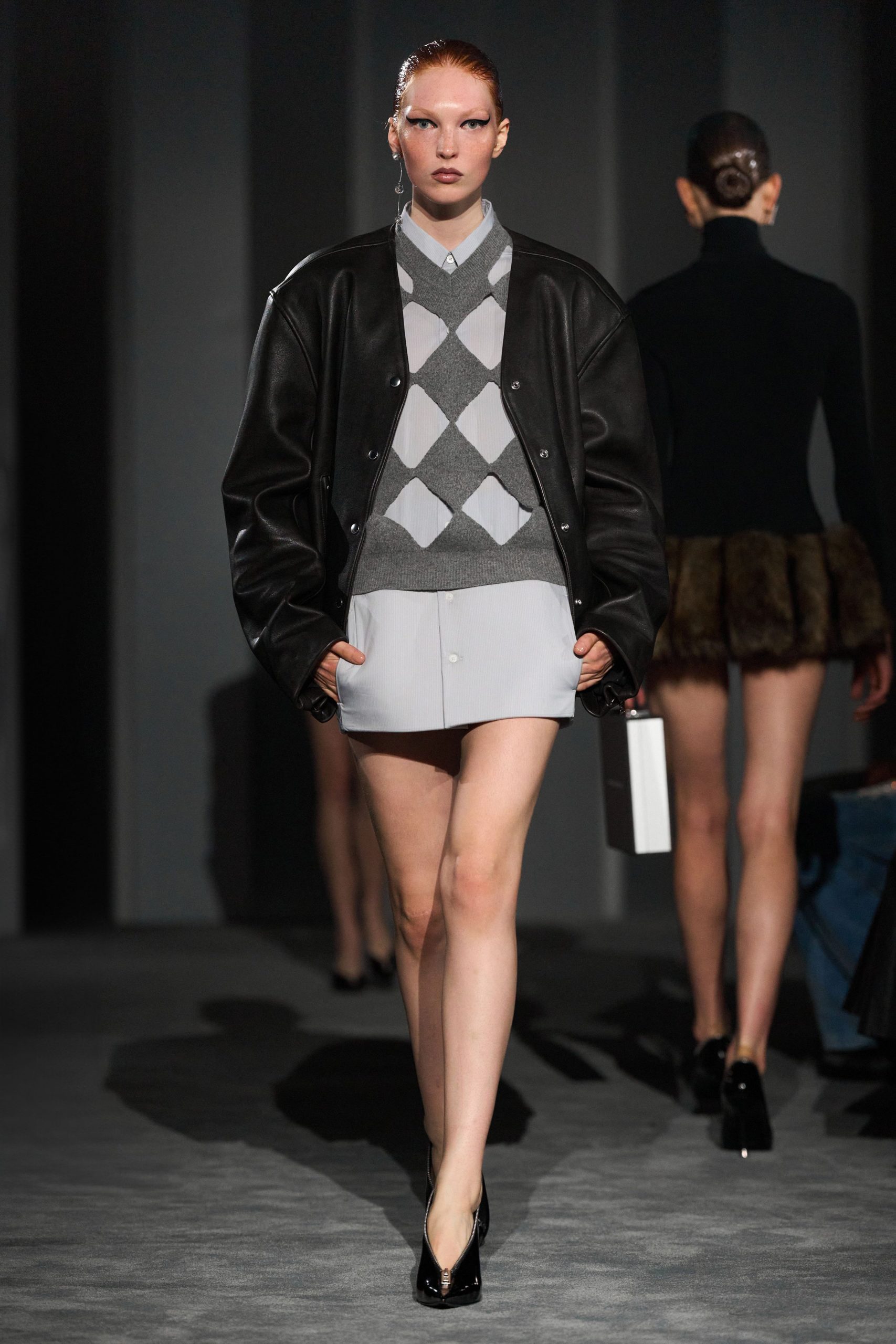 black leather oversized jacket