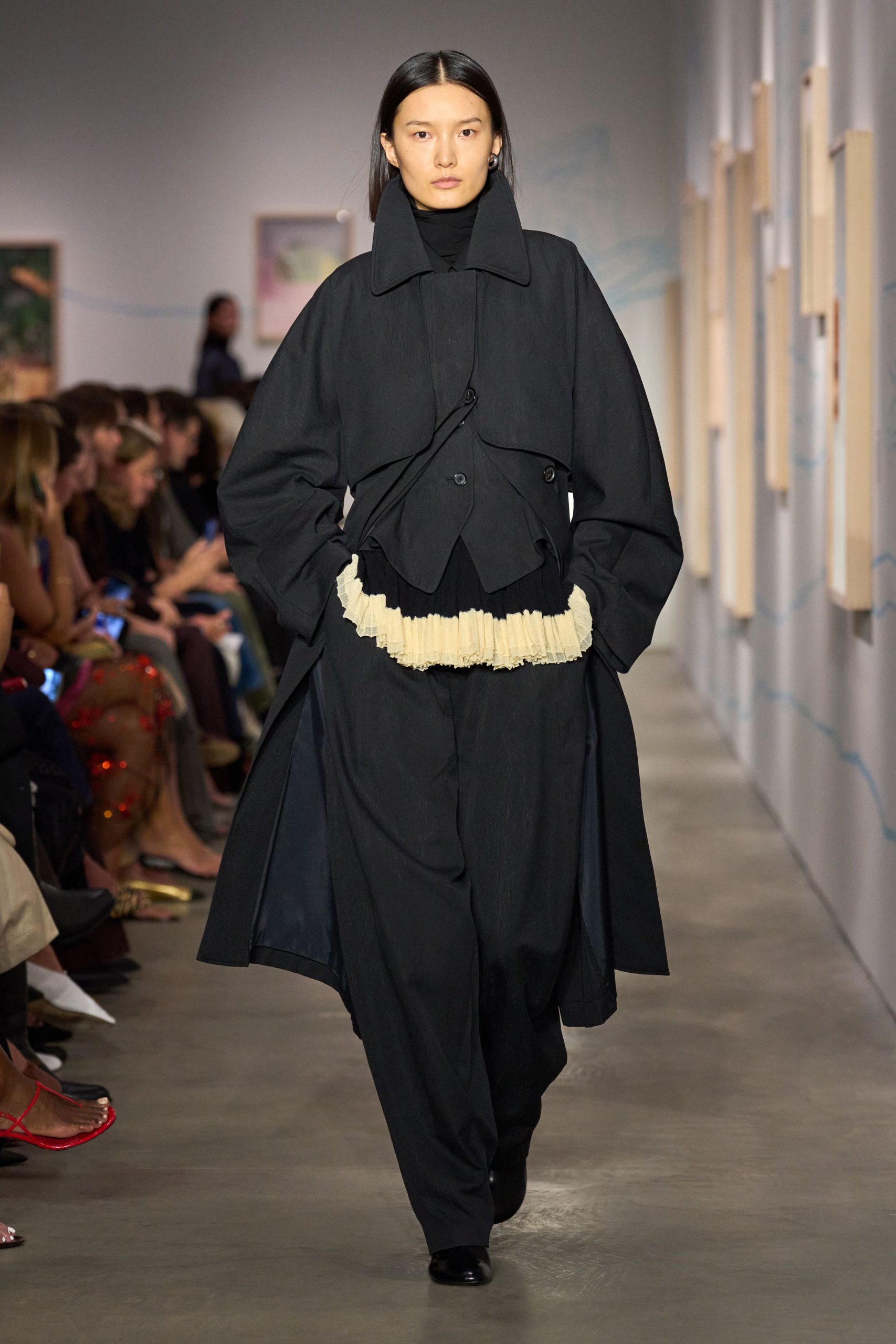black relaxed coat and pants