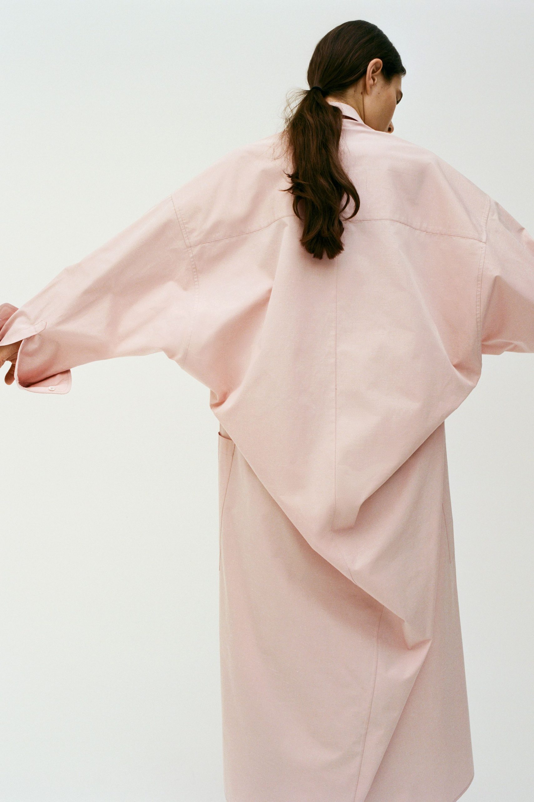 oversized pink cotton coat
