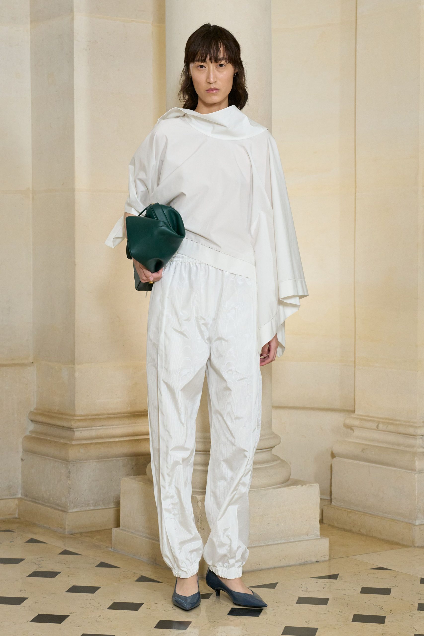 white relaxed top and pants