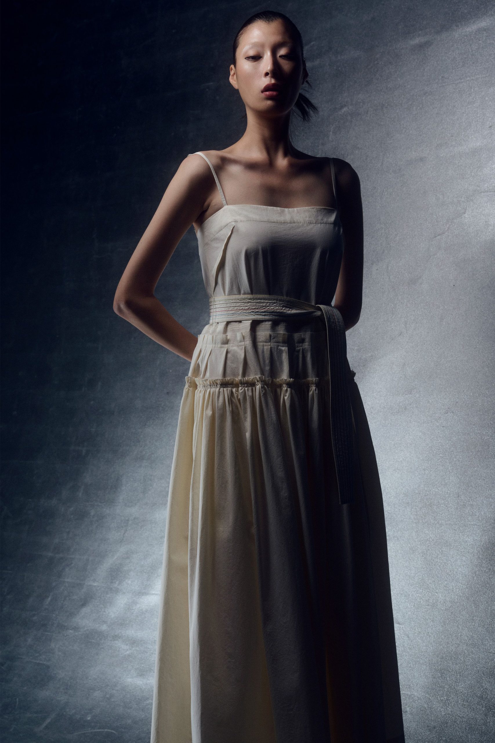 ivory cotton sleeveless dress